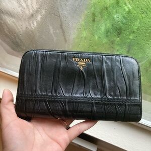Prada Black Ruffled Wallet